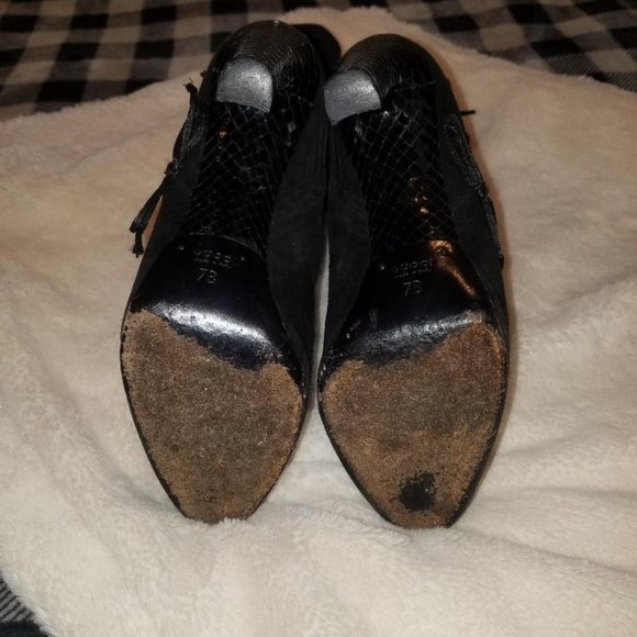 AUTHENTIC RARE GUCCI SUEDE BOOTS WITH PYTHON SKIN HEELS SIZE 7- - Picture 4 of 6
